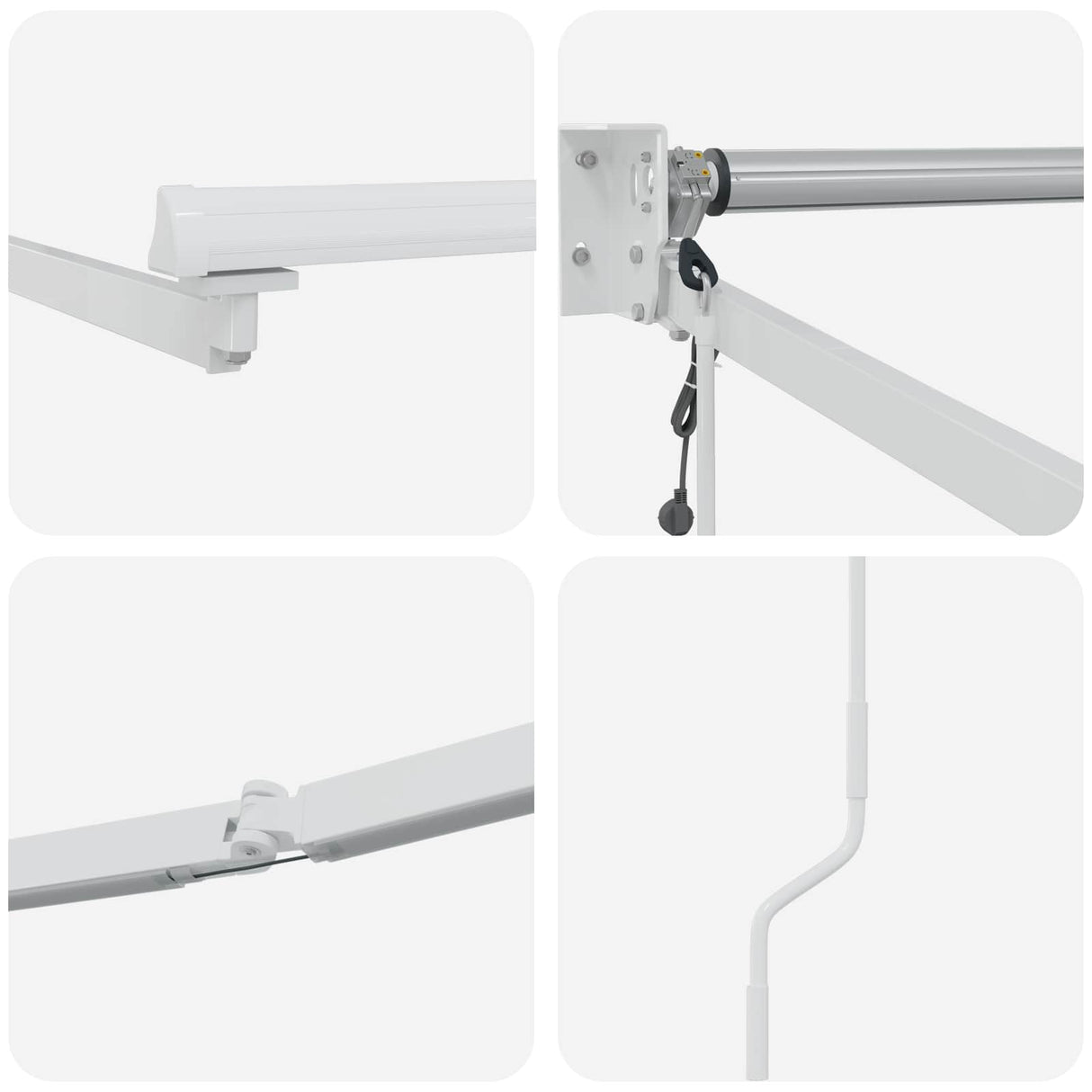 Electric Retractable Awning Frame White 5 x 3 m Steel