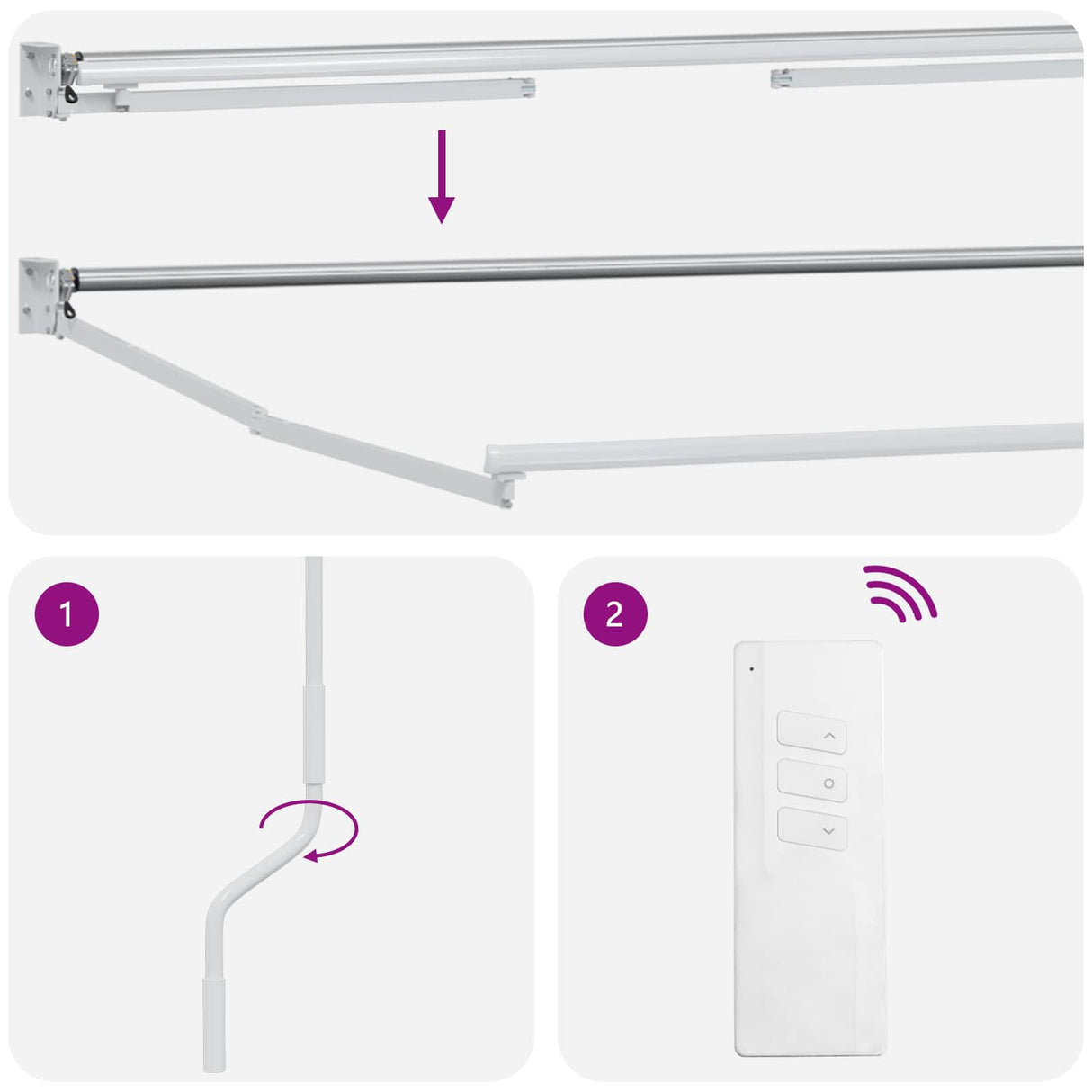Electric Retractable Awning Frame White 5 x 3 m Steel