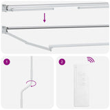 Electric Retractable Awning Frame White 5 x 3 m Steel