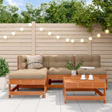 Garden Lounge Set 5 pcs Wax Brown Solid Pine Wood