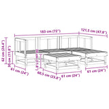 Garden Lounge Set 5 pcs Wax Brown Solid Pine Wood