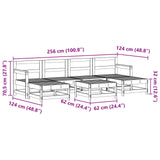 Garden Lounge Set 7 pcs Wax Brown Solid Pine Wood