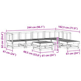 Garden Lounge Set 7 pcs Wax Brown Solid Pine Wood