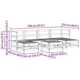 Garden Lounge Set 7 pcs Wax Brown Solid Pine Wood