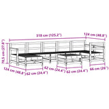 Garden Lounge Set 8 pcs Wax Brown Solid Pine Wood