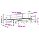 Garden Lounge Set 7 pcs Wax Brown Solid Pine Wood