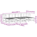 Garden Lounge Set 7 pcs Wax Brown Solid Pine Wood