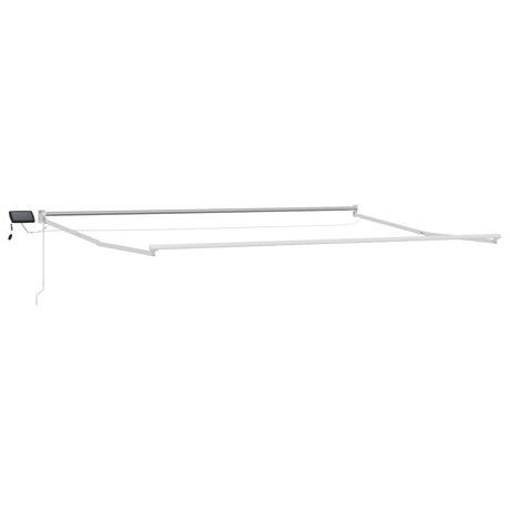 Manual Retractable Awning with LEDs White 4 x 3 m