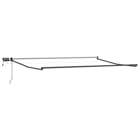 Manual Retractable Awning with LEDs Anthracite 4.5 x 3 m