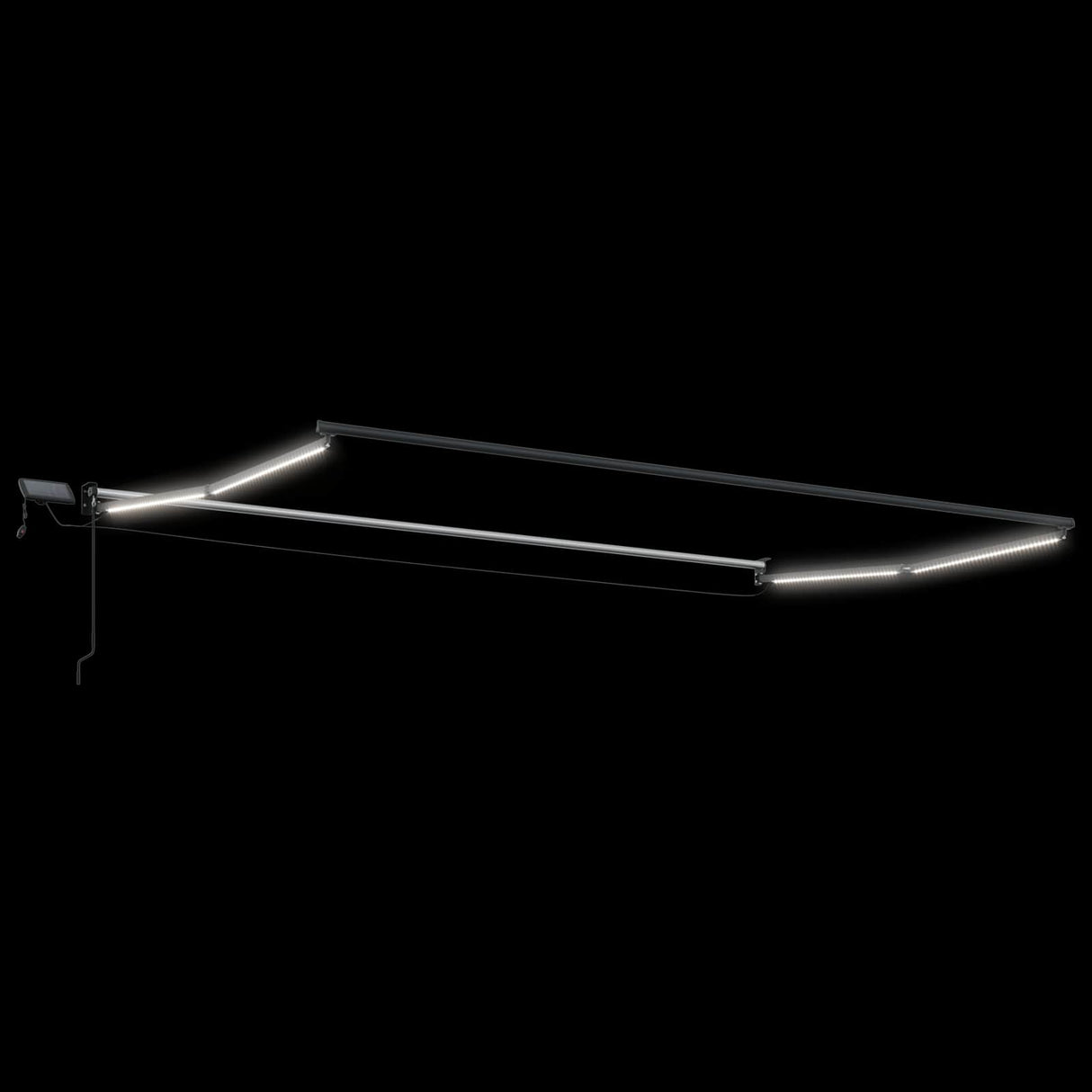 Manual Retractable Awning with LEDs Multicolour 4.5 x 3 m