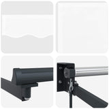 Manual Retractable Awning with LEDs White 4.5 x 3 m