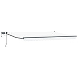 Manual Retractable Awning with LEDs White 4.5 x 3 m