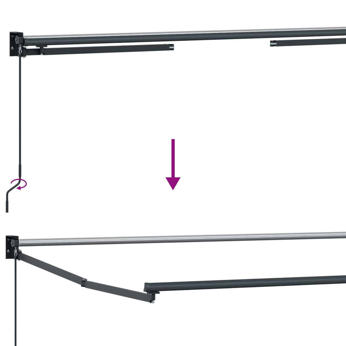 Manual Retractable Awning with LEDs White 4.5 x 3 m