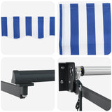 Electric Retractable Awning Blue and White 4 x 3 m
