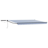 Electric Retractable Awning Blue and White 4 x 3 m