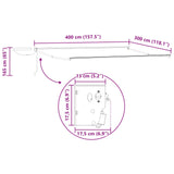 Electric Retractable Awning Blue and White 4 x 3 m