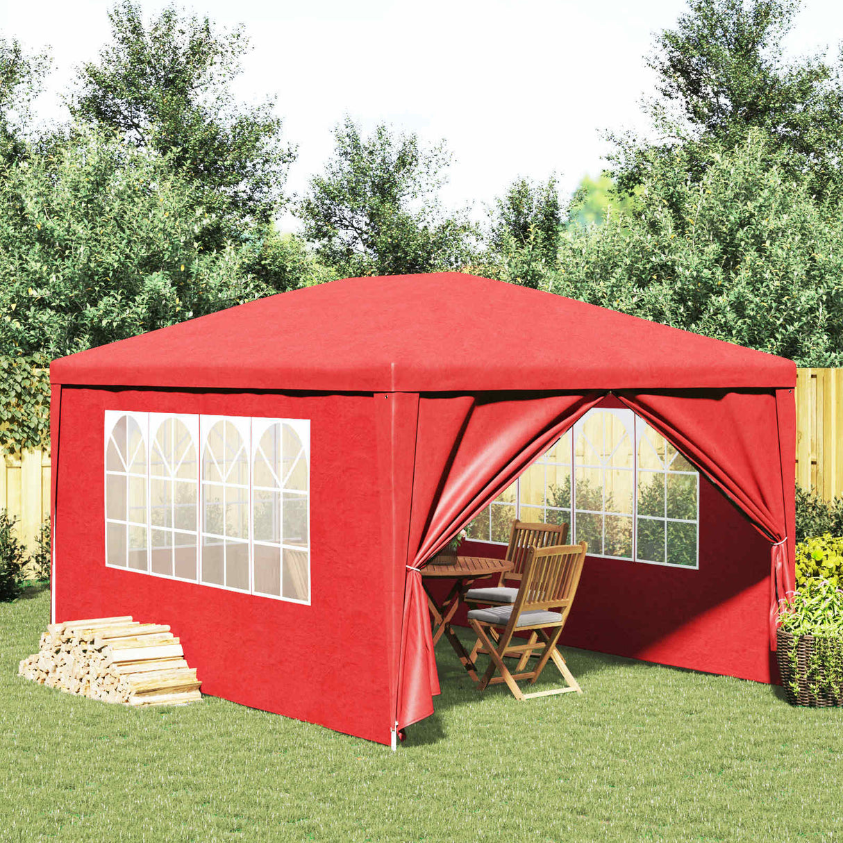 Partytent with Wall Red 400 x 300 x 255 cm
