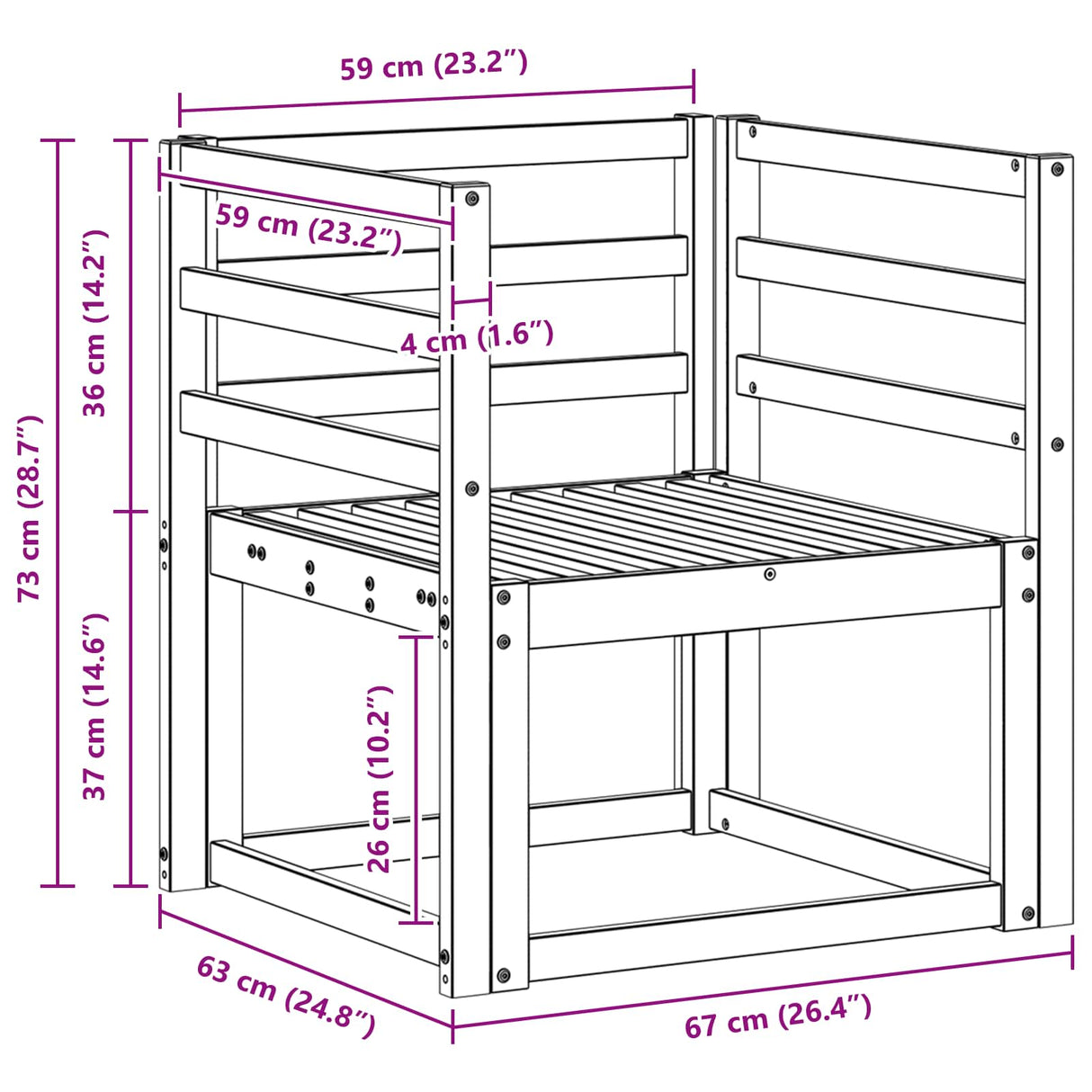 Outdoor Sofa Set Solid Acacia Wood Natural