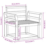 Outdoor Sofa Set Solid Acacia Wood Natural