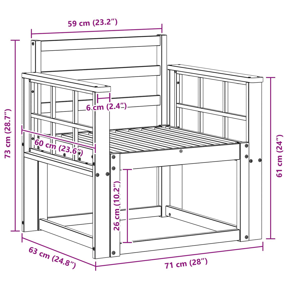 Outdoor Sofa Set Solid Acacia Wood Natural