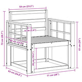 Outdoor Sofa Set Solid Acacia Wood Natural