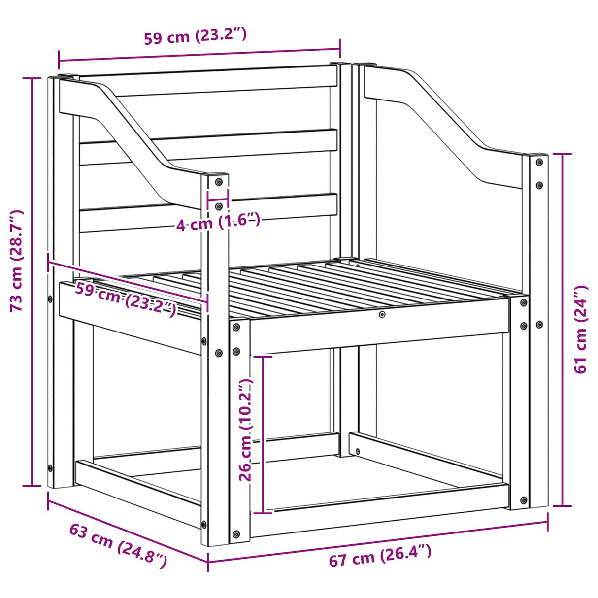 Outdoor Sofa Set Solid Acacia Wood Natural