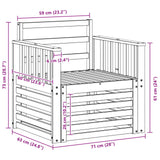 Outdoor Sofa Set Natural 71 x 63 x 73 cm Solid Acacia Wood