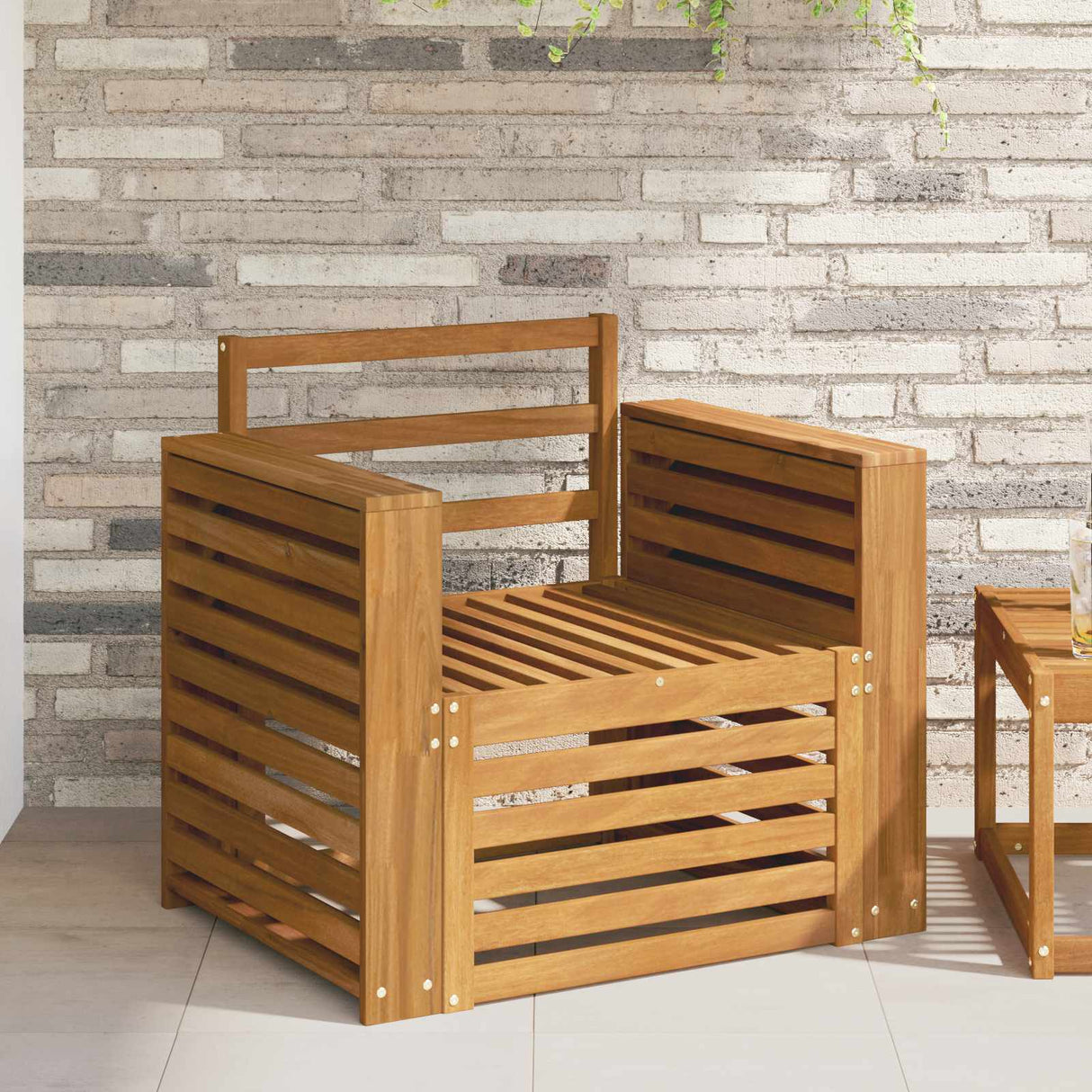 Outdoor Sofa Set Natural 79 x 63 x 73 cm Solid Acacia Wood