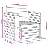 Outdoor Sofa Set Natural 79 x 63 x 73 cm Solid Acacia Wood