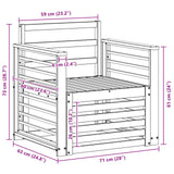 Outdoor Sofa Set Natural 71 x 63 x 73 cm Solid Acacia Wood