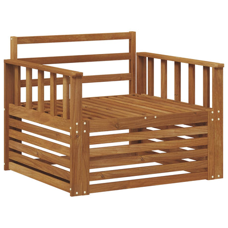 2 Piece Sofa with Armrests Solid Acacia Wood Natural