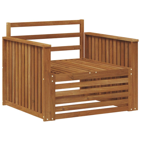 2 Piece Sofa with Armrests Solid Acacia Wood Natural