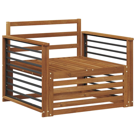 2 Piece Sofa with Armrests Solid Acacia Wood Natural