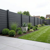 Woodgrain Composite Fencing Panel – Anthracite (1.83m | 150mm Coverage | 20mm Thick)