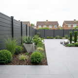 Woodgrain Composite Fencing Panel – Anthracite (1.83m | 150mm Coverage | 20mm Thick)