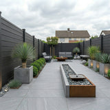 Woodgrain Composite Fencing Panel – Black (1.83m | 150mm Coverage | 20mm Thick)