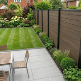 Woodgrain Composite Fencing Panel – Brown (1.83m | 150mm Coverage | 20mm Thick)