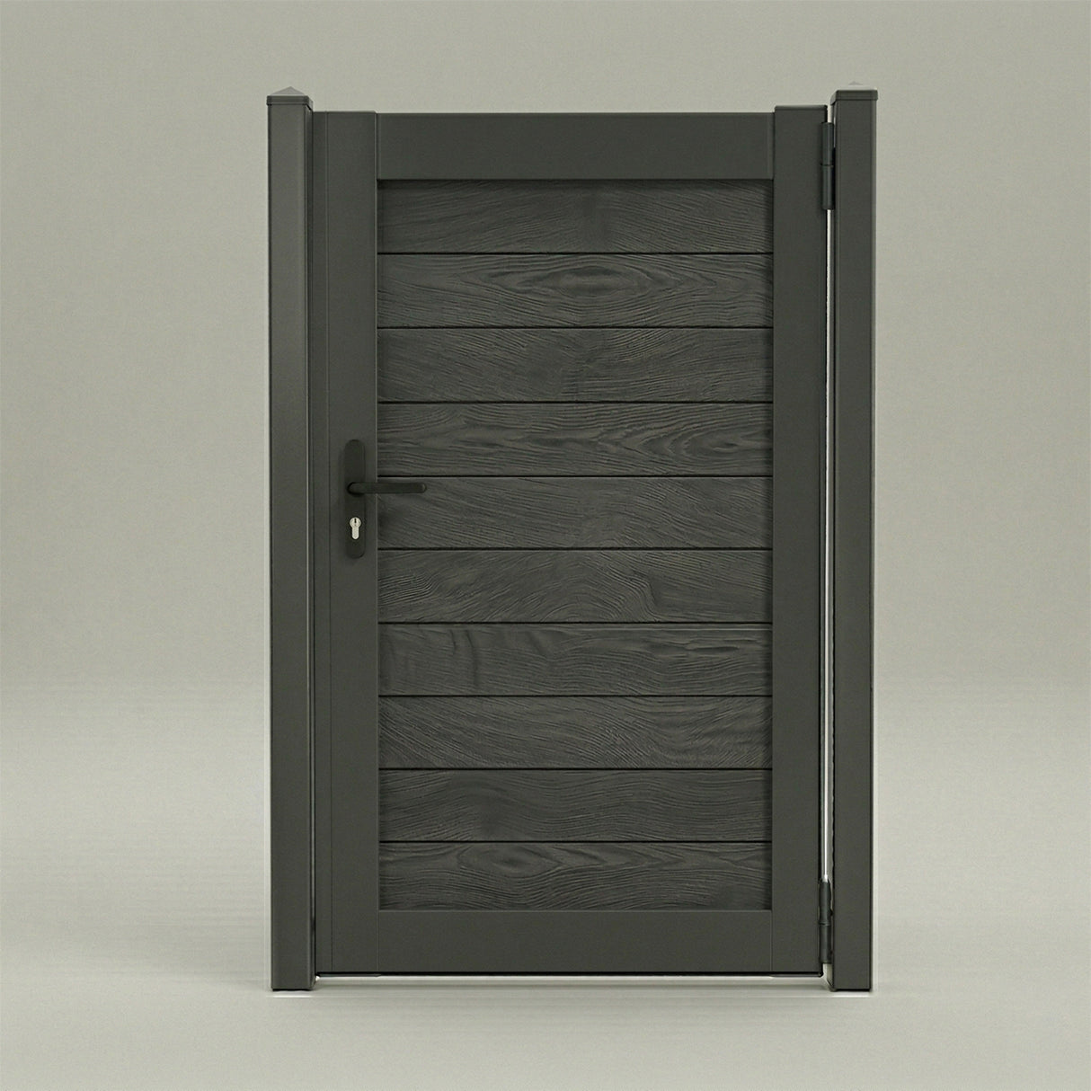 Aluminum Composite Framed Woodgrain Gate with Lock and Handle (900mm x 1800mm)