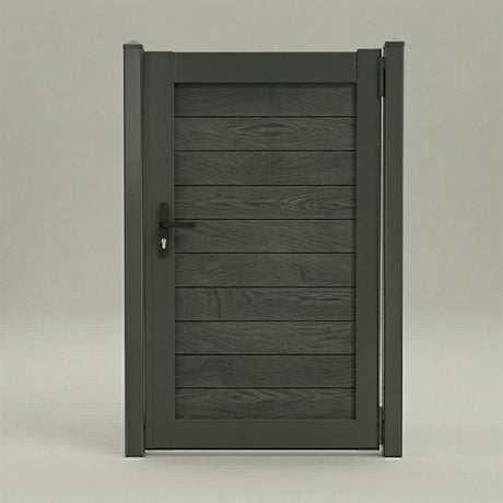 Aluminum Composite Framed Woodgrain Gate with Lock and Handle (900mm x 1800mm)