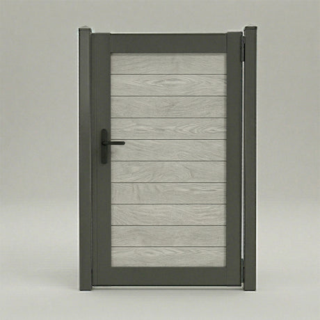Aluminum Composite Framed Woodgrain Gate with Lock and Handle (900mm x 1800mm)