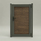 Aluminum Composite Framed Woodgrain Gate with Lock and Handle (900mm x 1800mm)