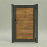 Aluminum Composite Framed Woodgrain Gate with Lock and Handle (900mm x 1800mm)