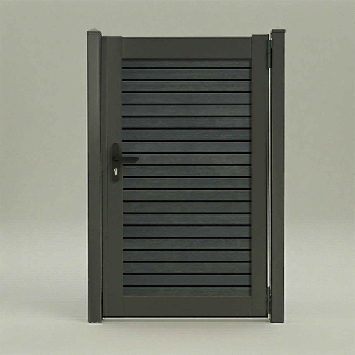Aluminum Composite Framed Slatted Gate with Lock and Handle (900mm x 1800mm)