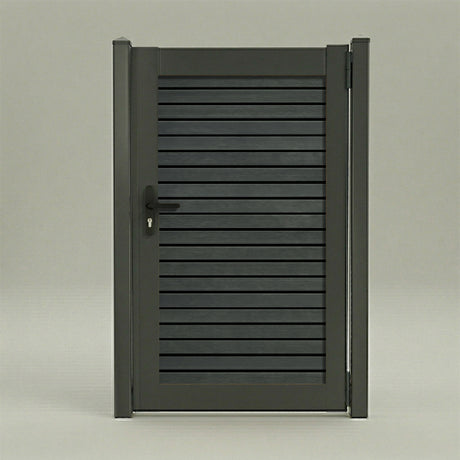 Aluminum Composite Framed Slatted Gate with Lock and Handle (900mm x 1800mm)