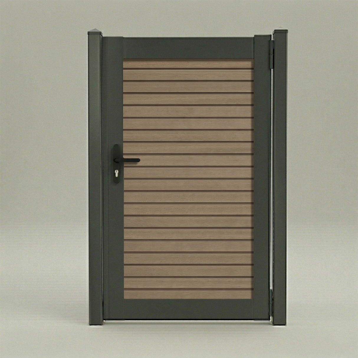 Aluminum Composite Framed Slatted Gate with Lock and Handle (900mm x 1800mm)