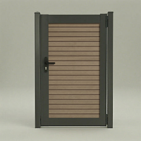 Aluminum Composite Framed Slatted Gate with Lock and Handle (900mm x 1800mm)