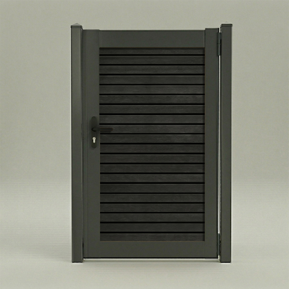 Aluminum Composite Framed Slatted Gate with Lock and Handle (900mm x 1800mm)