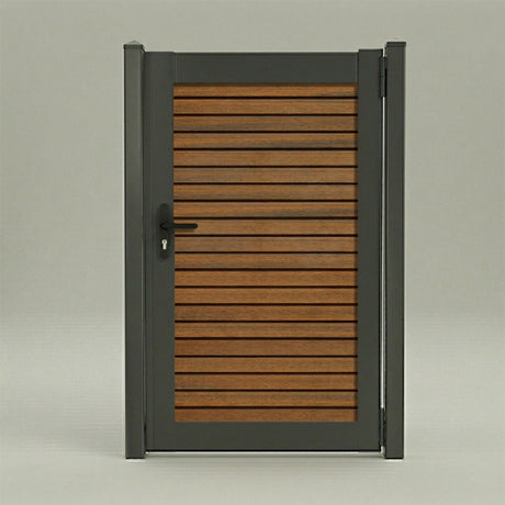 Aluminum Composite Framed Slatted Gate with Lock and Handle (900mm x 1800mm)