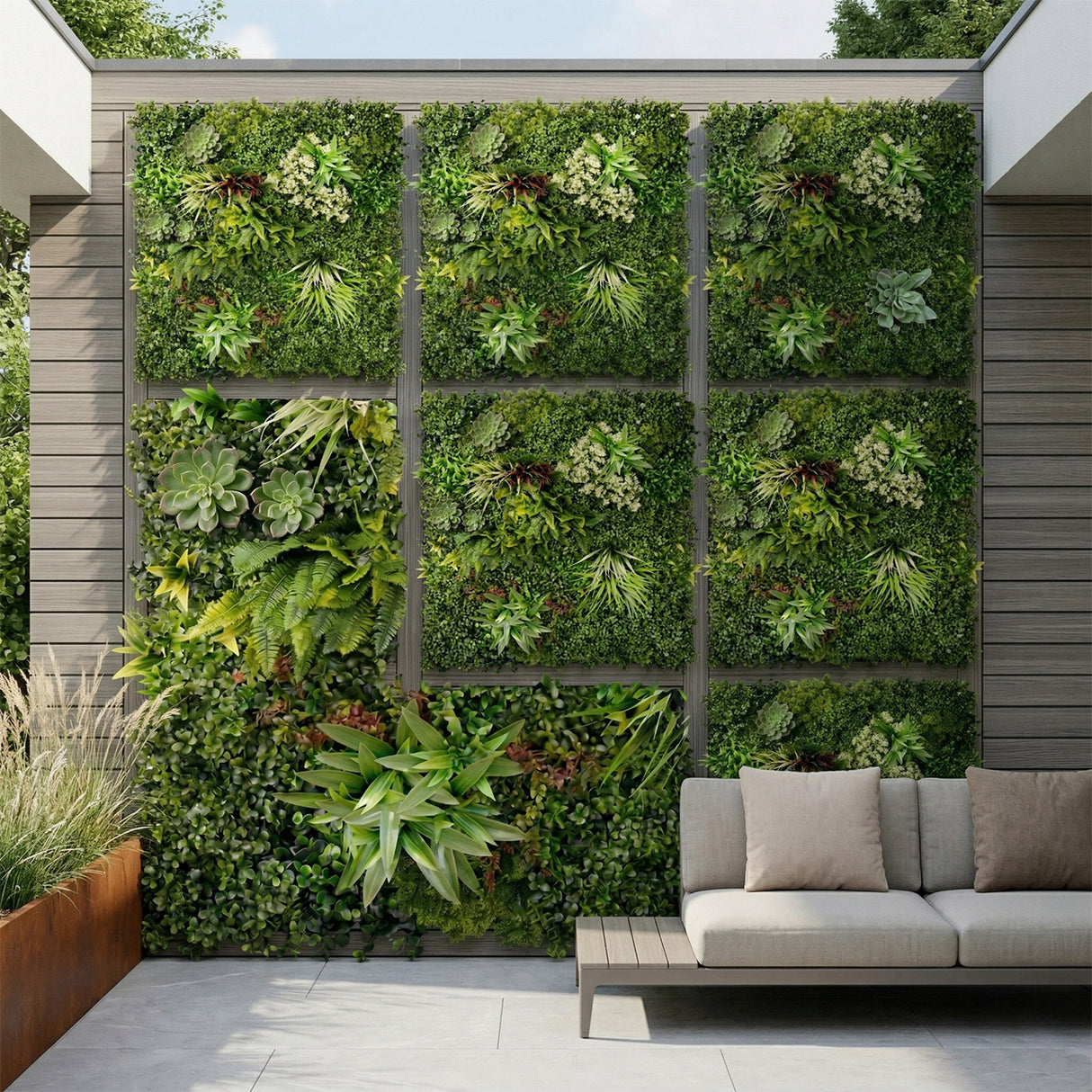 Botanical Meadow Burst – 1m Artificial Living Wall Panel