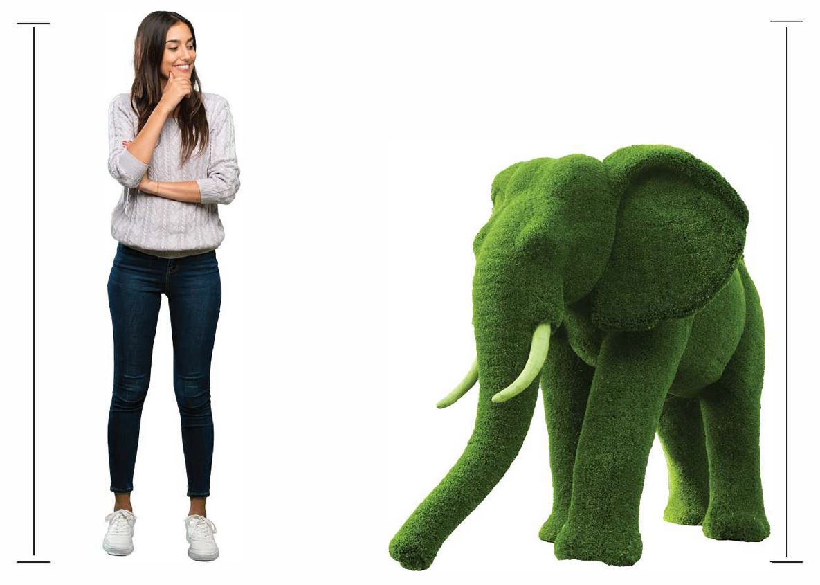 Premium Faux Topiary - Medium African Elephant